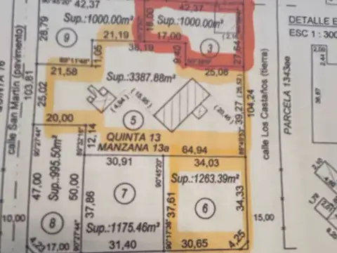Terreno en Venta 37  mts Fondo