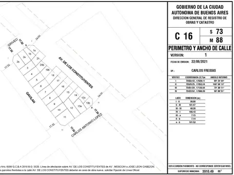 Terreno en Venta 8  mts Frente
