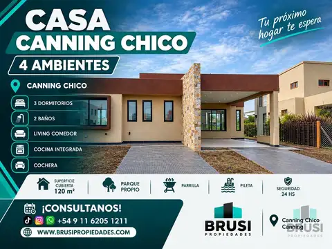 CASA EN VENTA UNA PLANTA EN CANNING CHICO- 4 AMB- EN POZO - ENTREGA OCT 2026