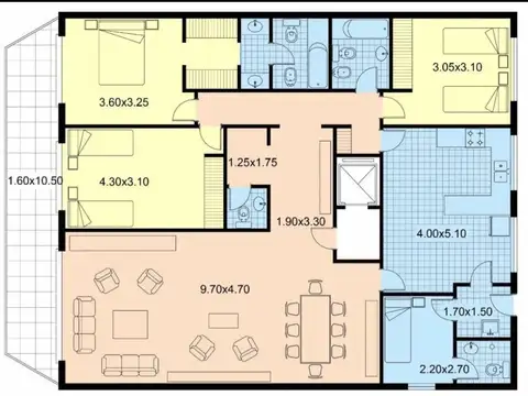 Departamento en Venta de 3 dormitorios