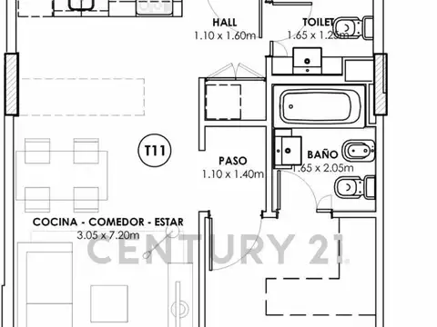 Departamento en Venta de 2 ambientes