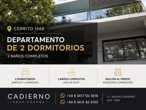 Departamento de dos dormitorios  Cerrito 1668 