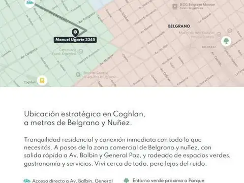 Departamento en Venta en Coghlan, USD 492.172