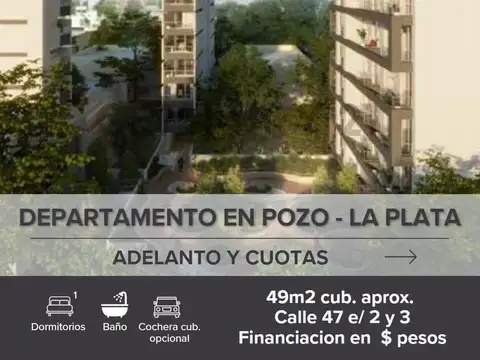 Venta Departamento en pozo 2 AMBIENTES, La Plata.