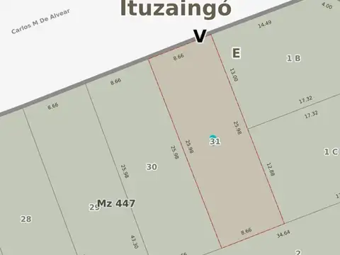 Terreno en Venta en Ituzaingo Norte, USD 180.000