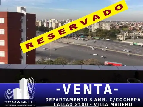 VENTA - DEPARTAMENTO - VILLA MADERO - 3 AMBIENTES C/COCHERA - APTO CREDITO
