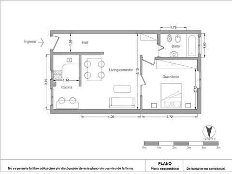 Departamento en Venta de 1 dormitorio