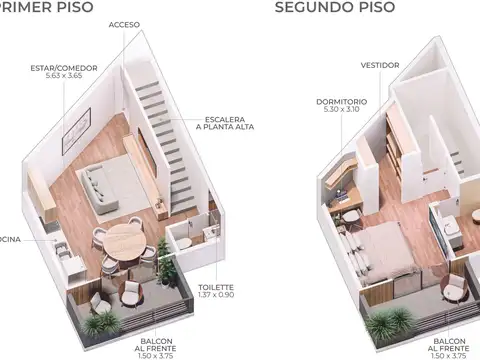 Depto Tipo Casa en Venta de 2 ambientes
