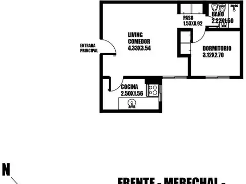 Departamento en Venta de 2 ambientes