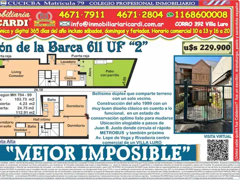 MEJOR IMPOSIBLE..arquitectonico duplex