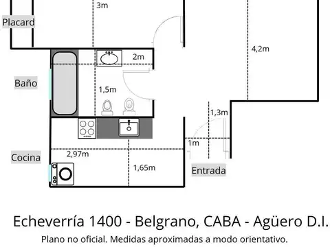 Departamento 2 ambientes en Belgrano