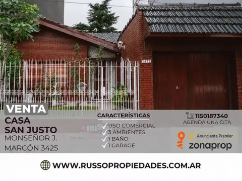 Alquiler casa 3 ambientes San Justo 