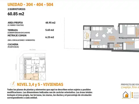 Departamento en Venta de 3 ambientes