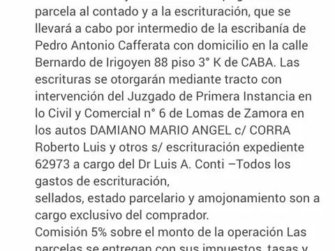 Fraccion 10000 mts en Venta