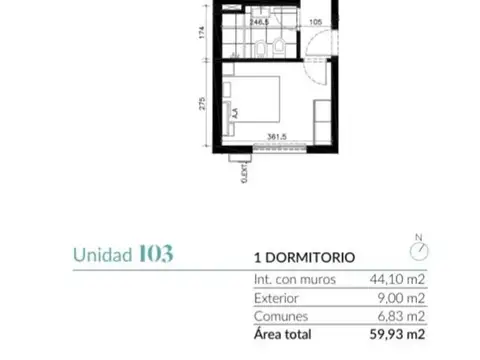 Venta 1 dormitorio con patio en Cordón