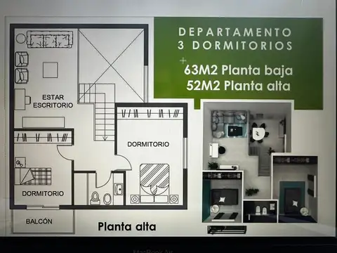 Depto Tipo Casa en Venta con 1 cocheras