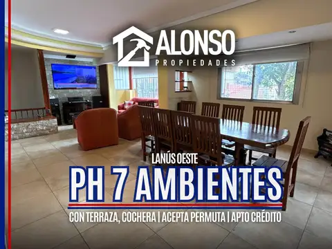 Ph 7 Ambientes con cochera y terraza en venta en Lanús