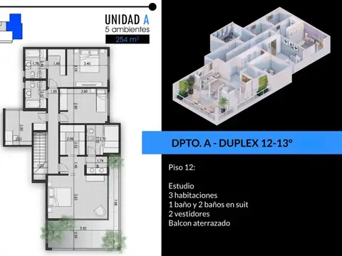 Departamento en Venta de 5 ambientes
