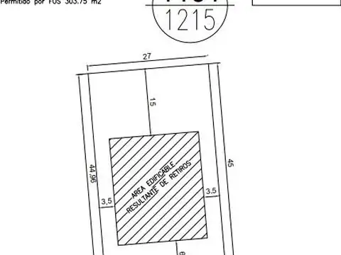 Terreno en Venta de 1215,0 m2