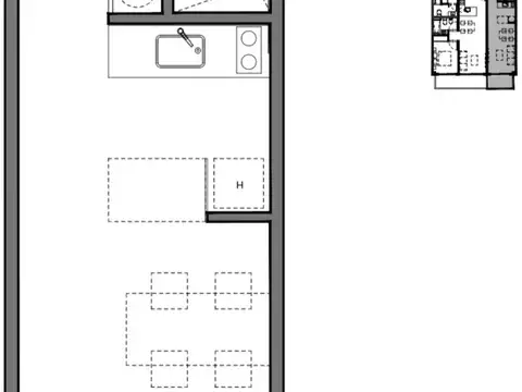 Departamento Venta Monoambiente Devoto Balcón