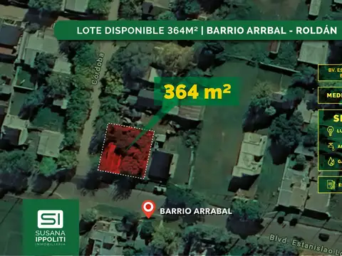 Terreno en venta de 364m2 en Roldán