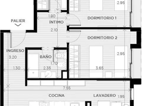 Departamento en Venta de 1 dormitorio