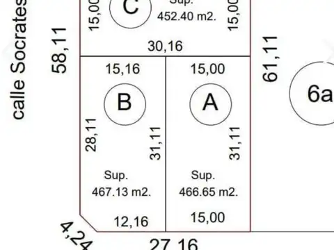 Terreno en Venta de 452,0 m2