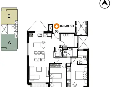 Departamento dos dormitorios en venta Martin Rosario