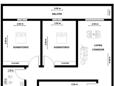Departamento en Venta de 2 dormitorios