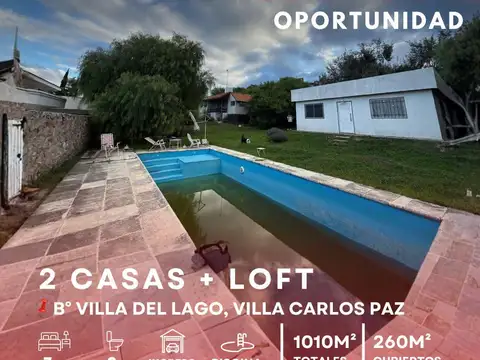 Venta De 2 Casas Con Loft Y Pileta En Terreno De 1010M2 En Villa Del Lago - Villa Carlos Paz