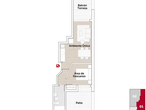 9 de Julio 1200, Piso 02