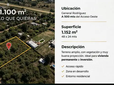Terreno en Venta de 1152,0 m2