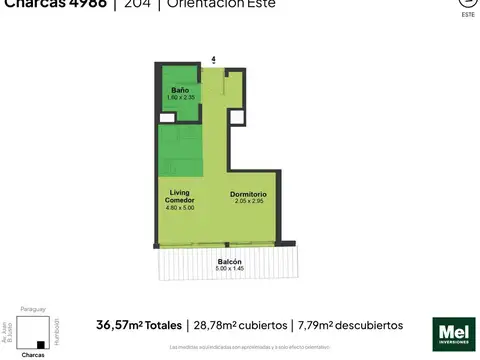 Charcas 4900, Piso 2°