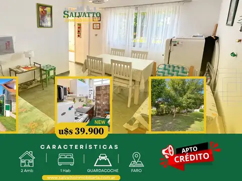 Departamento 2 ambientes sin expensas y apto crédito en FARO