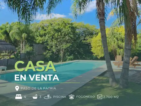 Casa 3 Habitaciones en  Paso de la Patria 