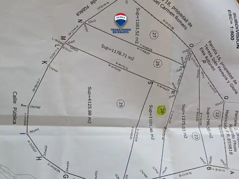 Terreno en Venta de 1184,0 m2