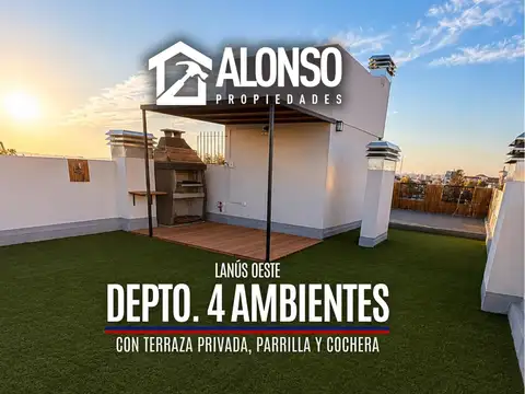 VENTA - DEPTO. 4 AMBIENTES CON TERRAZA PRIVADA - LANUSITA