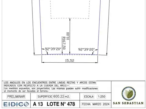 Terreno en Venta de 600,0 m2