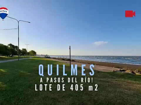 LOTE EN VENTA DE 405 m2 RIBERA DE QUILMES