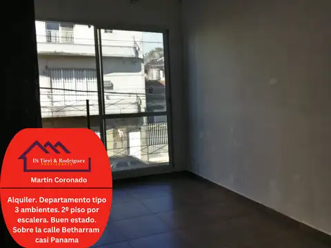 Departamento 3 ambientes en Alquiler Sobre calle Betharram, Martín Coronado