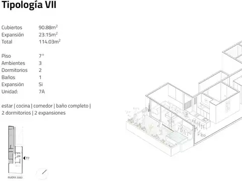 Edificio Rivera – 3 Ambientes con 2 balcones en Coghlan | Diseño moderno y excelente distribución –