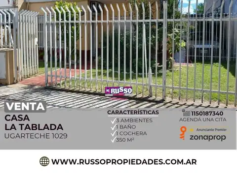 Venta casa 3 ambientes Tablada