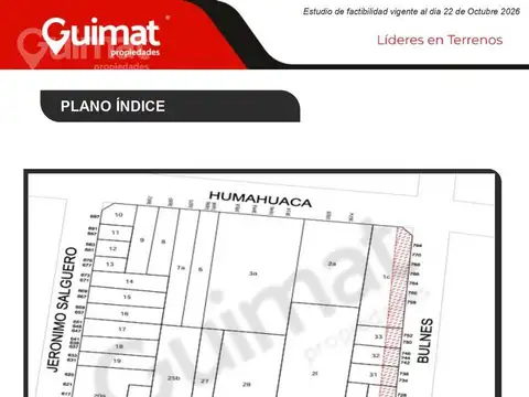 Terreno en Venta en Almagro, USD 425.000