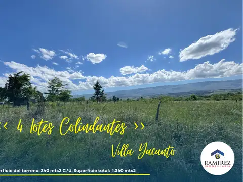 !4 LOTES EN VILLA YACANTO! 