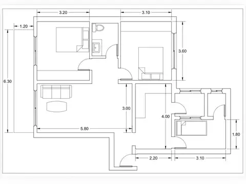 Departamento en Venta de 3 ambientes