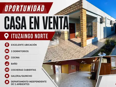 Casa 3 ambientes, lista para vivir con departamento independiente en Ituzaingó Norte
