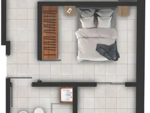 Departamento 2 ambientes con 1 baño