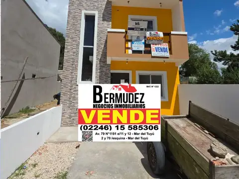 Venta.Duplex 3 ambientes. Calle 8 entre 74 y 75.Mar del Tuyu.