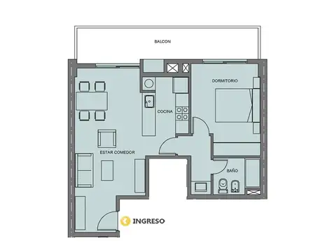 Venta departamento 1 dormitorio Pichincha Rosario