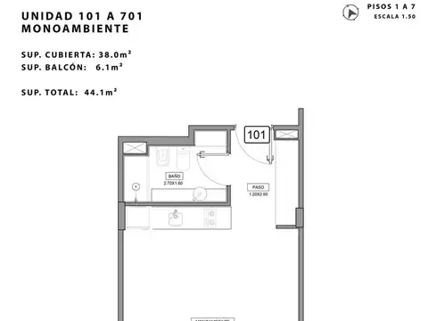 Monoambiente en venta en Palermo